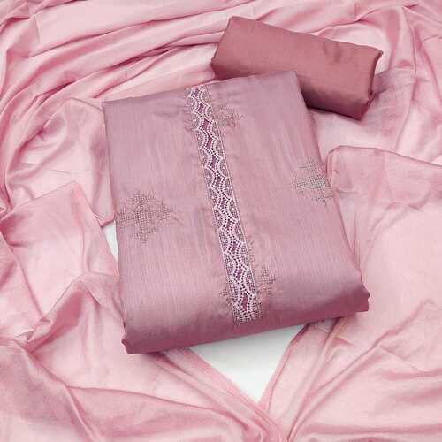 Ziya Pink Zora Silk Dress Material