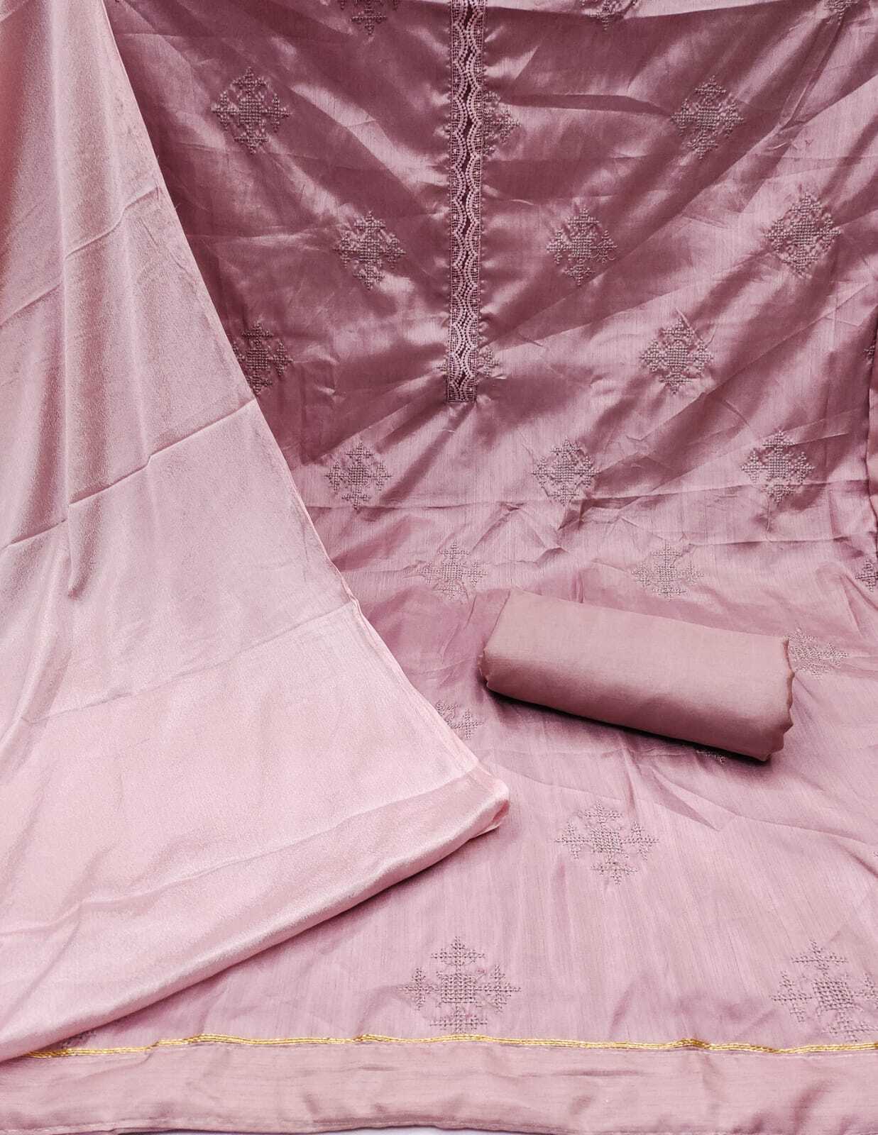 Ziya Pink Zora Silk Dress Material