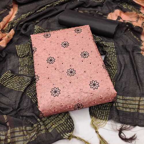 Yami Pink Zora Silk Dress Material