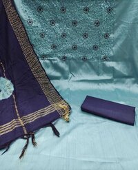 Yami Blue Zora Silk Dress Material