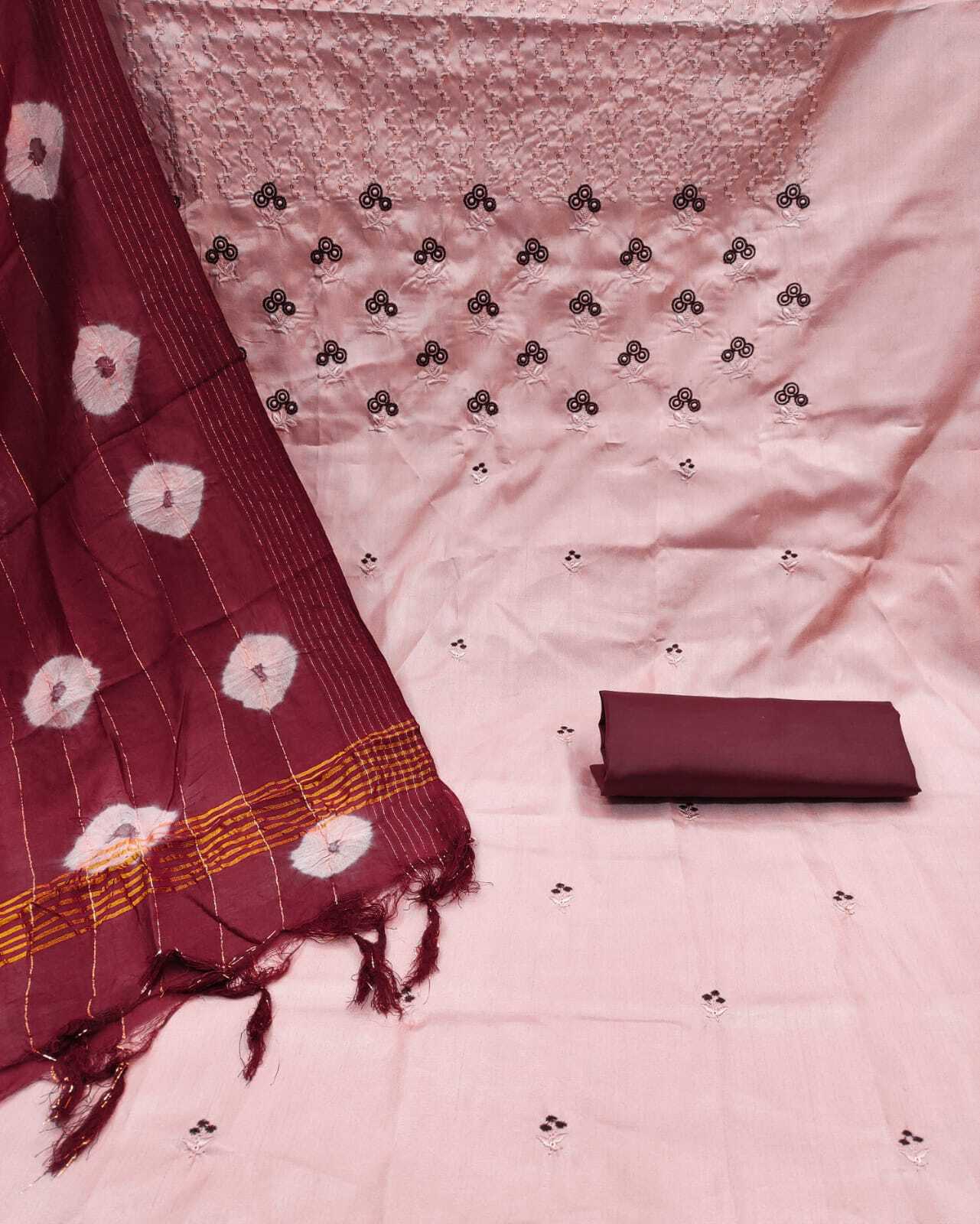 Yukta Peach Coco Silk Dress Material