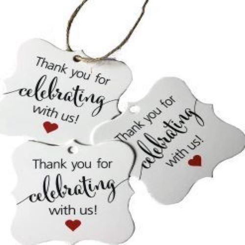 Atmiyamart Thank You Cards Gift Tags Vintage White Paper Hang Wedding Party Favor Birthday Party Baby Shower Handmade Length: 3  Centimeter (Cm)