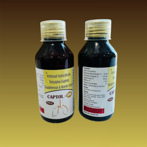 100 ML Ambroxol HydrochlorideTerbutaline Sulphate Guaiphenesin And Menthol Syrup