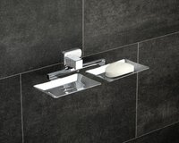 Nexa Double Soap Dish - Stainless Steel, 10 Inch Size, Glossy Finish | Durable And Elegant Design