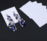 enomia Decorative Jewelry Display Card Earring and Bracelet White Hanging Earring Cards Rectangle tag Lable 2.9x2.6