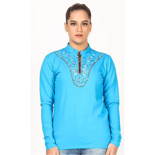 Plain Ladies Blue Top