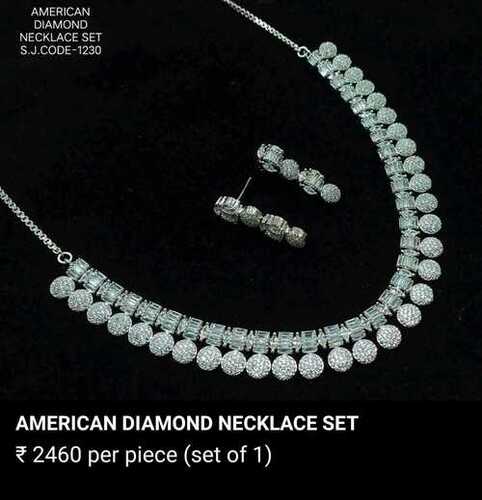 CLASSY SIMPLE AMERICAN DIAMOND NECKLACE SET