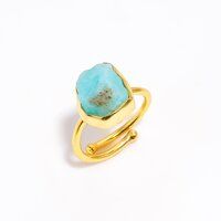 Labradorite Raw Gemstone 925 Sterling Silver Gold Plated Ring Girls Fashion jewelry exporter