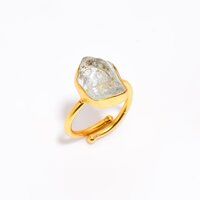 Labradorite Raw Gemstone 925 Sterling Silver Gold Plated Ring Girls Fashion jewelry exporter