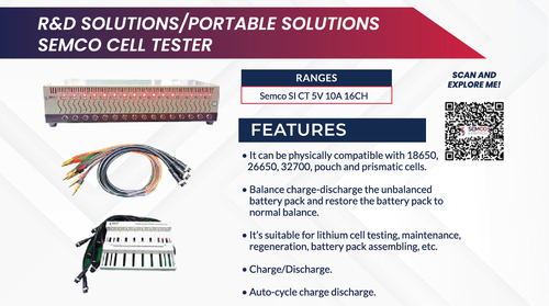 Semco SI-M ES 5V 20A 192CH - (Crocodile Clip for Prismatic and Pouch Cell)