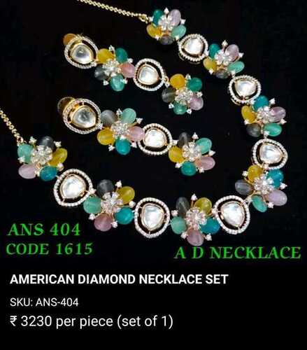 FLOWER STYLE AMERICAN DIAMOND NECKLACE SET