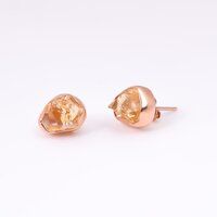 Raw Garnet Gemstone 925 Sterling Silver Rose Gold Plated Stud Earrings Women Fashion Earrings Exporter