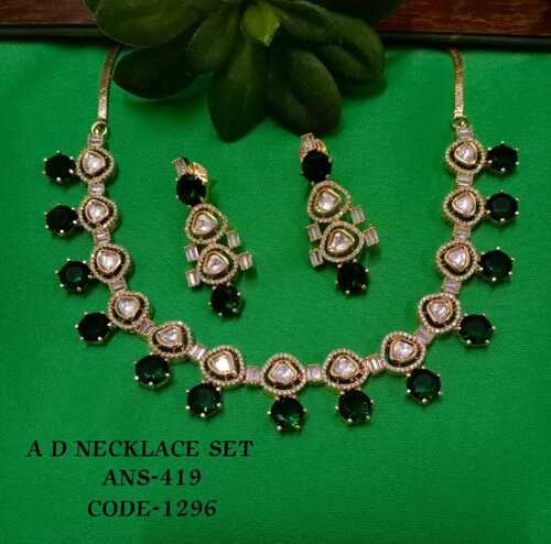 DARK AMERICAN DIAMOND NECKLACE SET