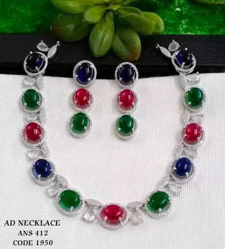 MULTI COLOR AMERICAN DIAMOND NECKLACE SET