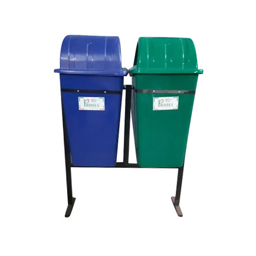 Green Blue 80Ltr Dome Shaped With Stand Dustbin