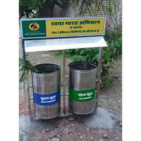 SS Dustbin Twin In Hut Style
