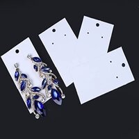 Atmiyamart White Decorative Jewelry Display Card Earring Display Rectangle Earring and Bracelet tag Lable brand tag maker Customize Jeweler tag