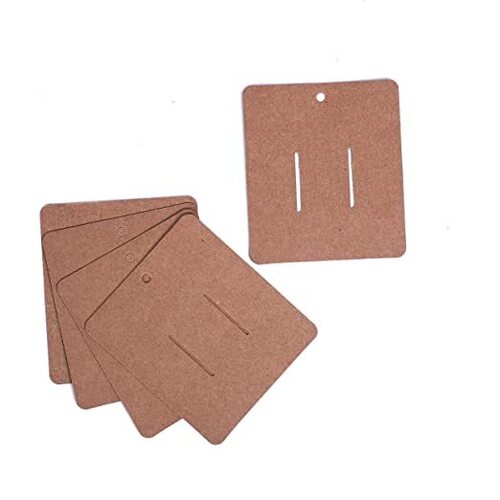 Atmiyamart Blank Bracelet Kraft Paper Cardboard Hair Clip Hair Claws Blank Cards Jewelry Display Bracelet Earrings Organizer Tags brand tag maker Customize Hanging Tag GiftTag
