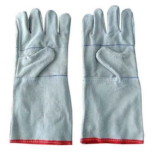 Plain White Leather Glove