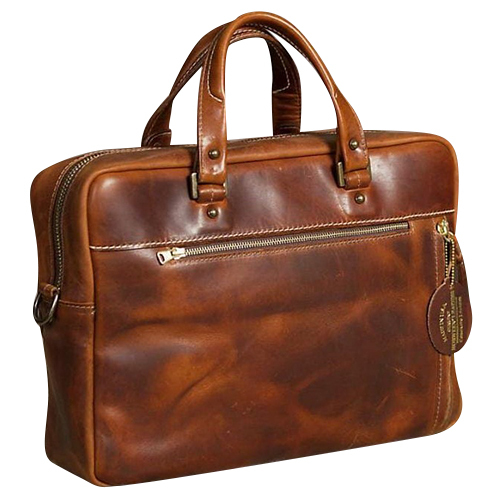 Mens Brown Leather Laptop Bag