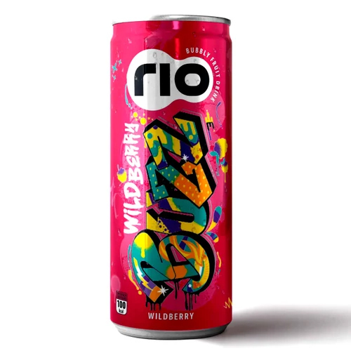 Rio Wild Berry Bubbly Fruit Drink Packaging Can (tinned) at Best Price