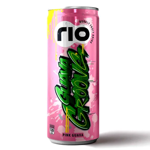 Rio Pink Guava Bubbly Fruit Drink - Sweet Flavor, Refreshing Beverage | Effervescent Delight with Natural Essence of Pink Guava