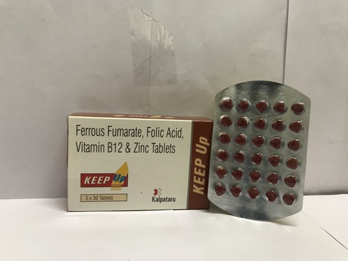 Ferrous fumarate 300 mg. and Folic Acid 1.5 mg. and Vitamin B12 1.5mcg. and Zinc  Sulphate 22.5 mg.