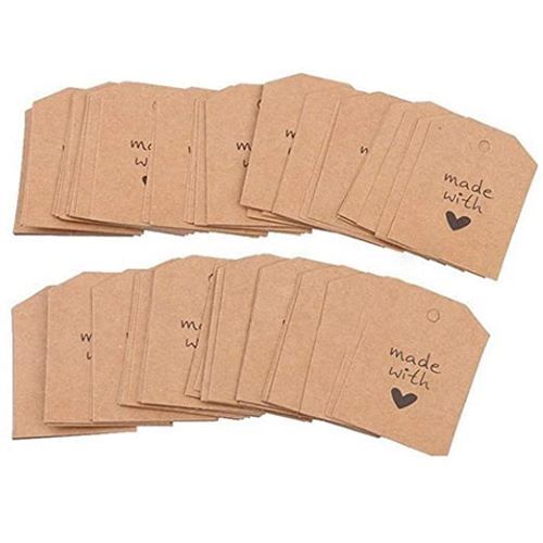 Atmiyamart Vintage Kraft Paper Card Label Blank Tag Twine brand tag maker Customize Hanging Tag GiftTag