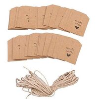 Atmiyamart Vintage Kraft Paper Card Label Blank Tag Twine brand tag maker Customize Hanging Tag GiftTag