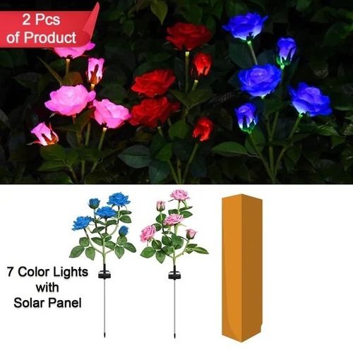 GARDEN SOLAR OUTDOOR ROSE LIGHTS