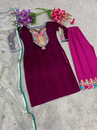 Asma Purple Heavy Viscose Velvet Dress