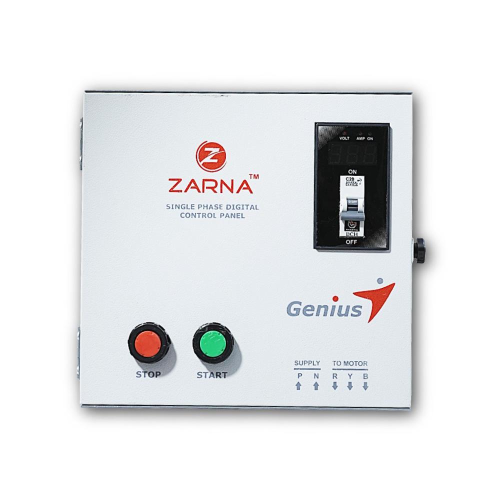 Single Phase Digital Motor Panel For Water Submersible Pump (Model: Genius 1.0 Hp) - Base Material: Metal Base
