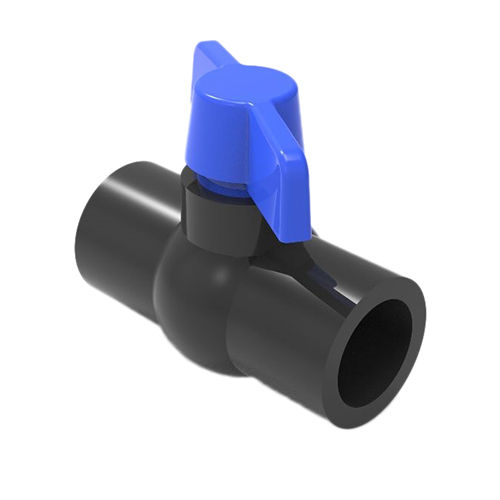 Polished Pp Black Solid Seal Ball Valve