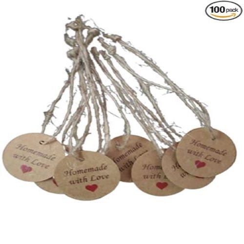 Atmiyamart Homemade Round Tags  Kraft Tag Decorative Homemade Gift Packing Cake soap biscuit etc 