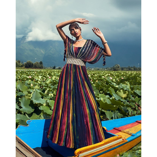 Sequence Embroidered Work Georgette Long Gown