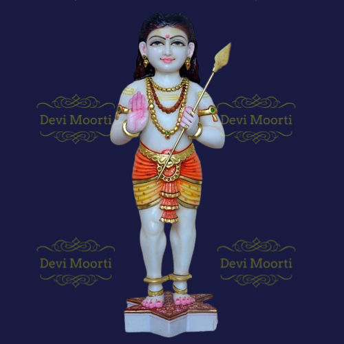 Marble Murugan Statue - Height: 18 Inch (In)