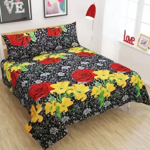 Printed Bed Sheet (Black)