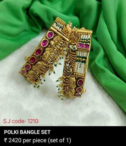 ELEPHANT STYLE POLKI BANGLES