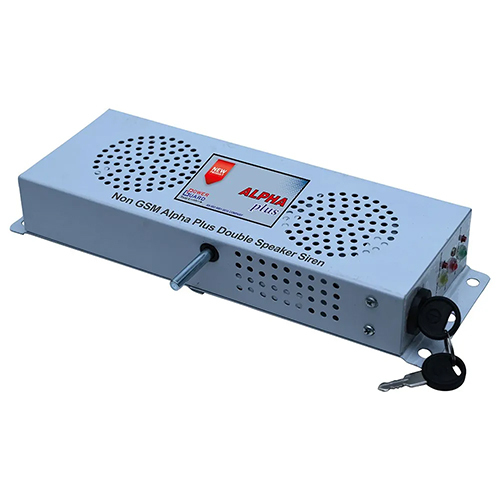 Non GSM Alpha Plus Double Speaker Siren - Metal, White Color, Alarm Sound | Suitable for Car, Home, Hotel, Industry, Office