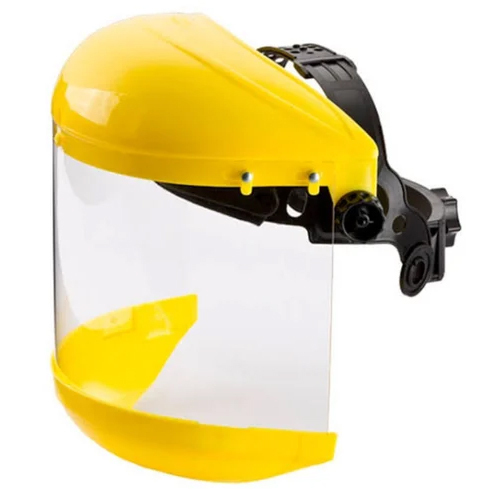 TransparentBlackYellow Grinding Face Shield With Ratchet Adjustment