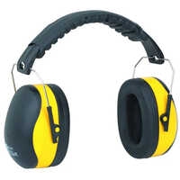 Polyurethane Safety Ear Muff - 115x100x163 mm, Black-Yellow Color | Heavy Duty, Unisex, Waterproof, Reusable, Industrial Use