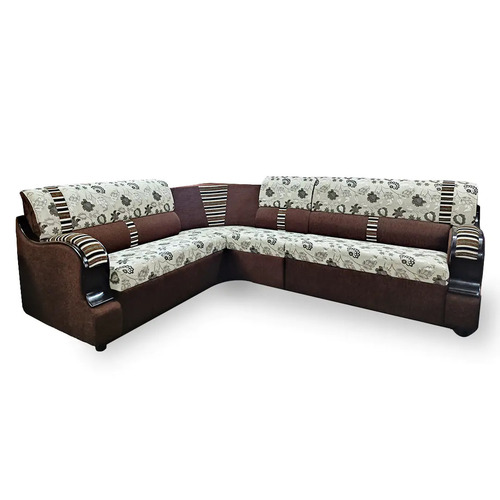 Senile 5 Plus 1 Seating - Chenille Fabric Upholstery, L-Shape Design, Brown Color | 3-Inch Foam Cushioning, Durable Frame, Comfortable Seating