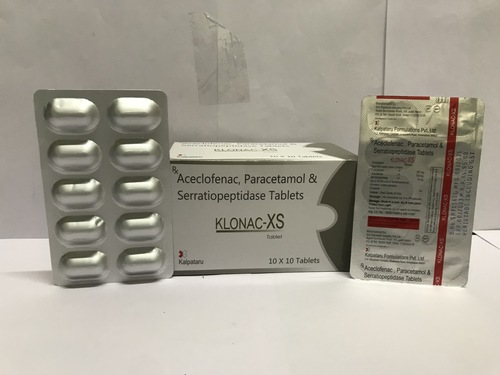 Aceclofenac  100mg. and Paracetamol 325 mg. and Serratiopeptidase  15mg