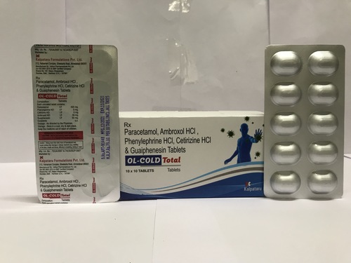 Peracetamol 325 mg and Phenylephrine Hydrochloride 5 mg and Ambroxol Hydrochloride 15 mg and Guaiphenesin 50 mg and Cetirizine Dihydrochloride 5 mg