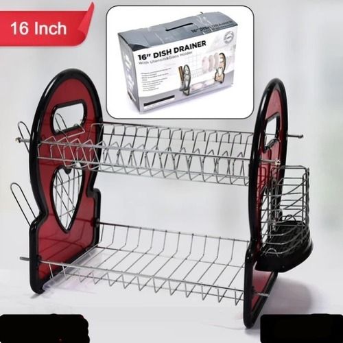 DISH DRAINER WITH GLASS HOLDER