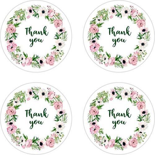 Thank You Sticker Floral Design 