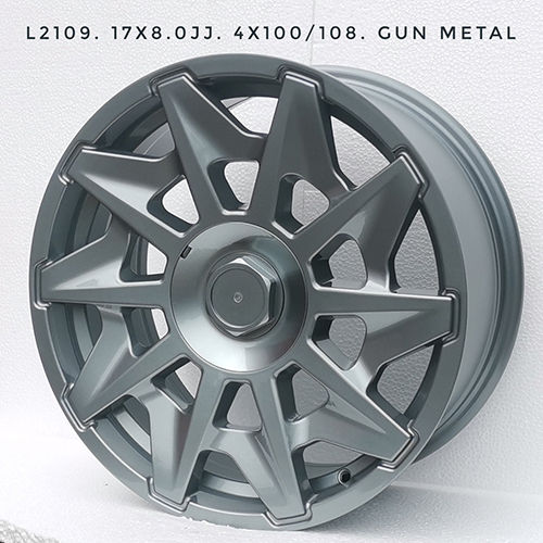 Flat Tire 4 Inch X 108Mm Gun Metal Car Alloy Wheels