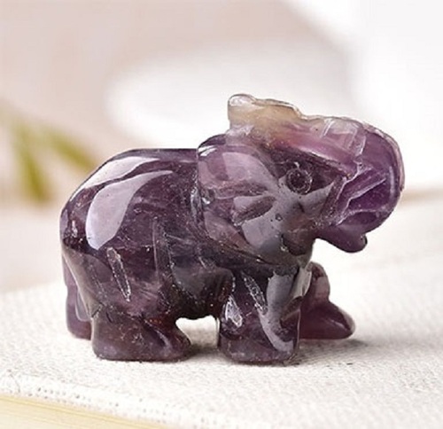 Amethyst Gemstone Crystal Elephant Statue