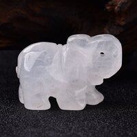 Black Labradorite Gemstone Crystal Elephant Statue