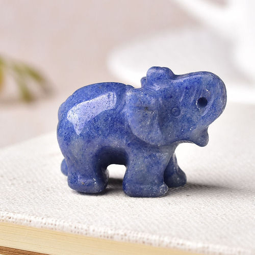 Lapis Lazuli Gemstone Crystal Elephant Statue